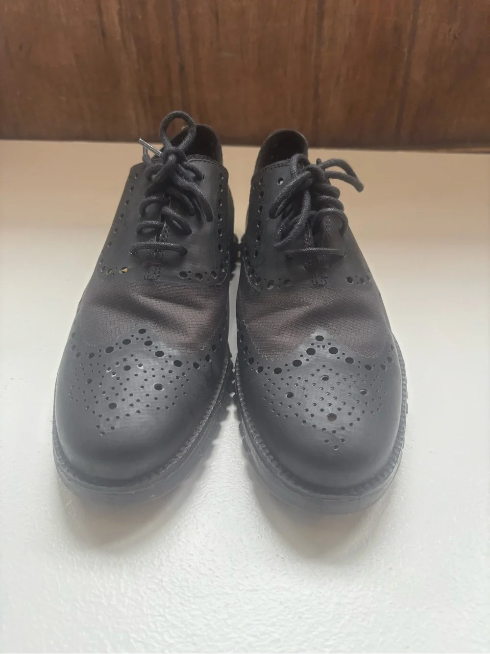Cole Haan Mens Zerogrand Black Wing Tips No Stitch Size 8 W